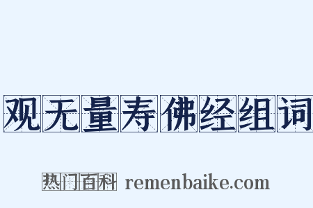 观无量寿佛经组词是什么意思的图片
